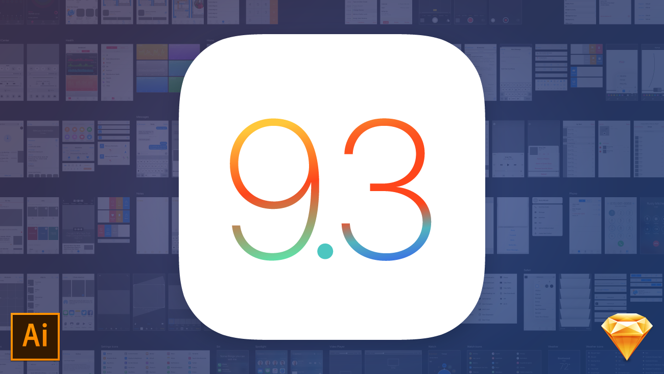 Free iOS 9.3 iPhone UI Kit
